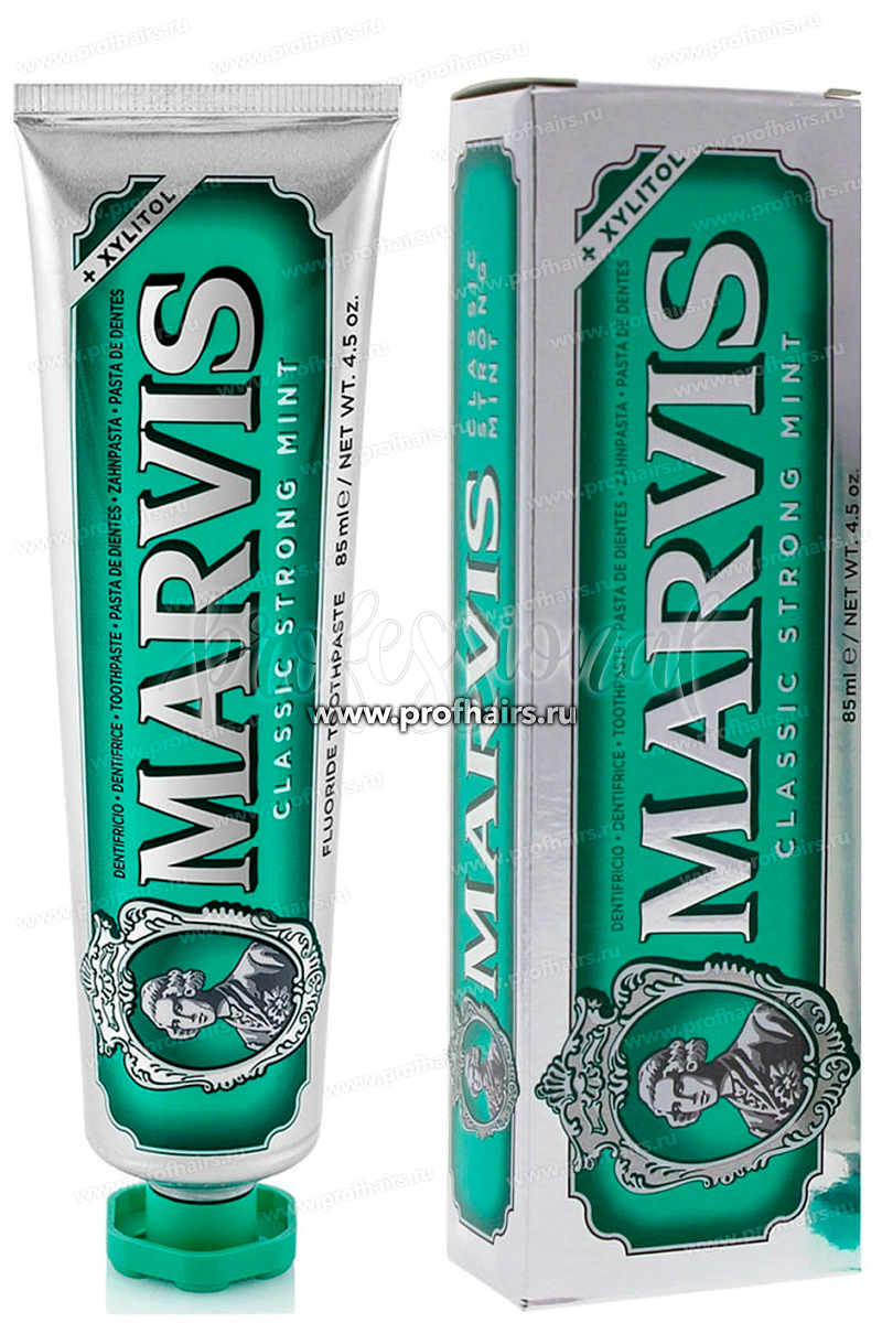 Marvis Зубная паста Strong Mint Классическая насыщенная мята 85 мл.