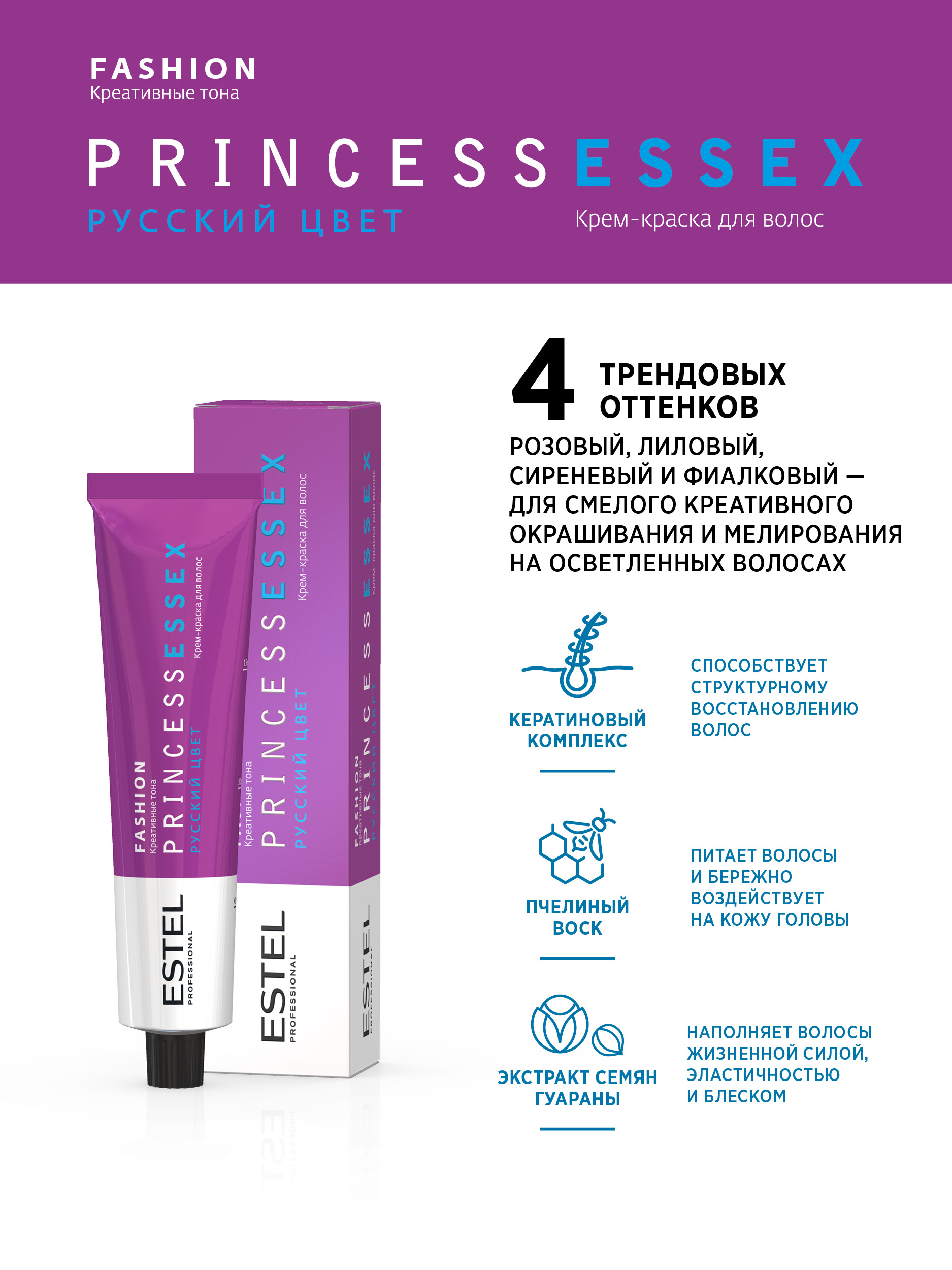 Estel Princess Essex Fashion 1 Розовый 60 мл.