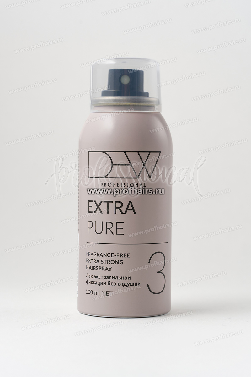 Dew Professional Extra Pure  15 в 1 Лак без отдушки для волос экстрасильной фиксации 100 мл.