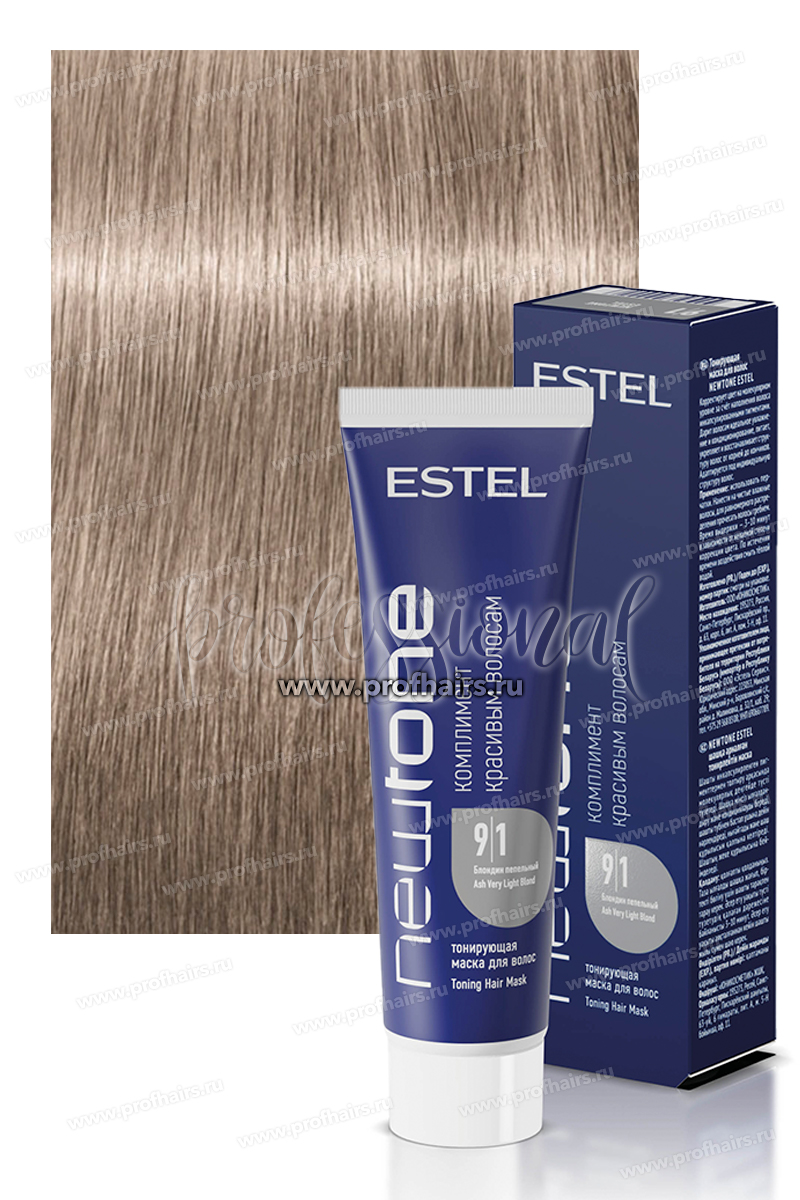 Estel NewTone 9/1 Блондин пепельный. Тонирующая маска для волос 60 мл.