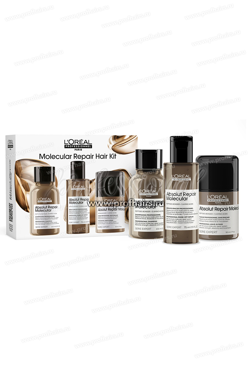 L'Oréal Absolut Repair Molecular Набор Трио: Молекулярный шампунь 100 мл.+ Молекулярная смываемая сыворотка 75 мл.+Молекулярная несмываемая маска 50 мл.
