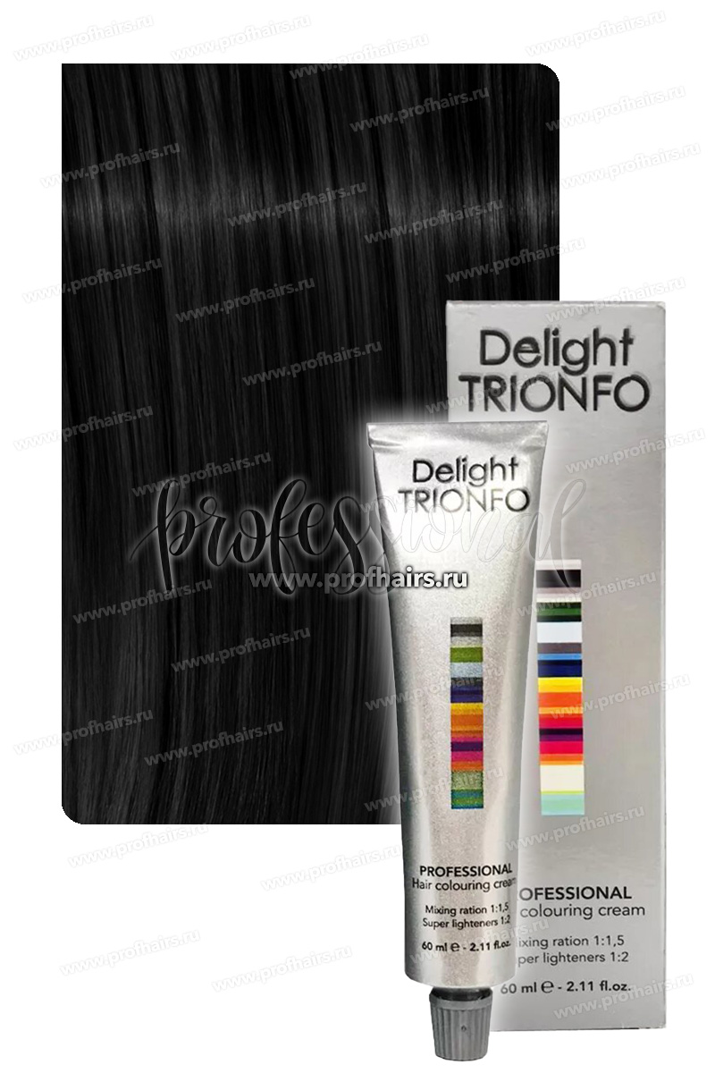Constant Delight Trionfo Стойкая крем-краска для волос 1-0 Черный 60 мл.