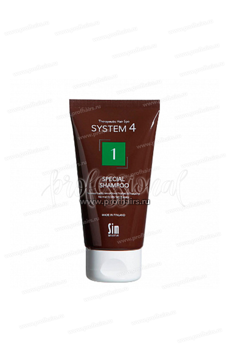 System 4 Special Shampoo Терапевтический шампунь для нормальной и жирной кожи головы №1 75 мл.