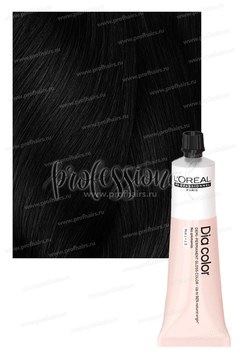 L'Oreal Dia Color Краситель-блеск демиперманентный 1 Черный 60 мл.