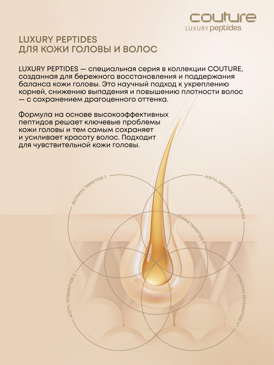 Estel Haute Couture Luxure Peptides Пептидный шампунь для волос 300 мл.