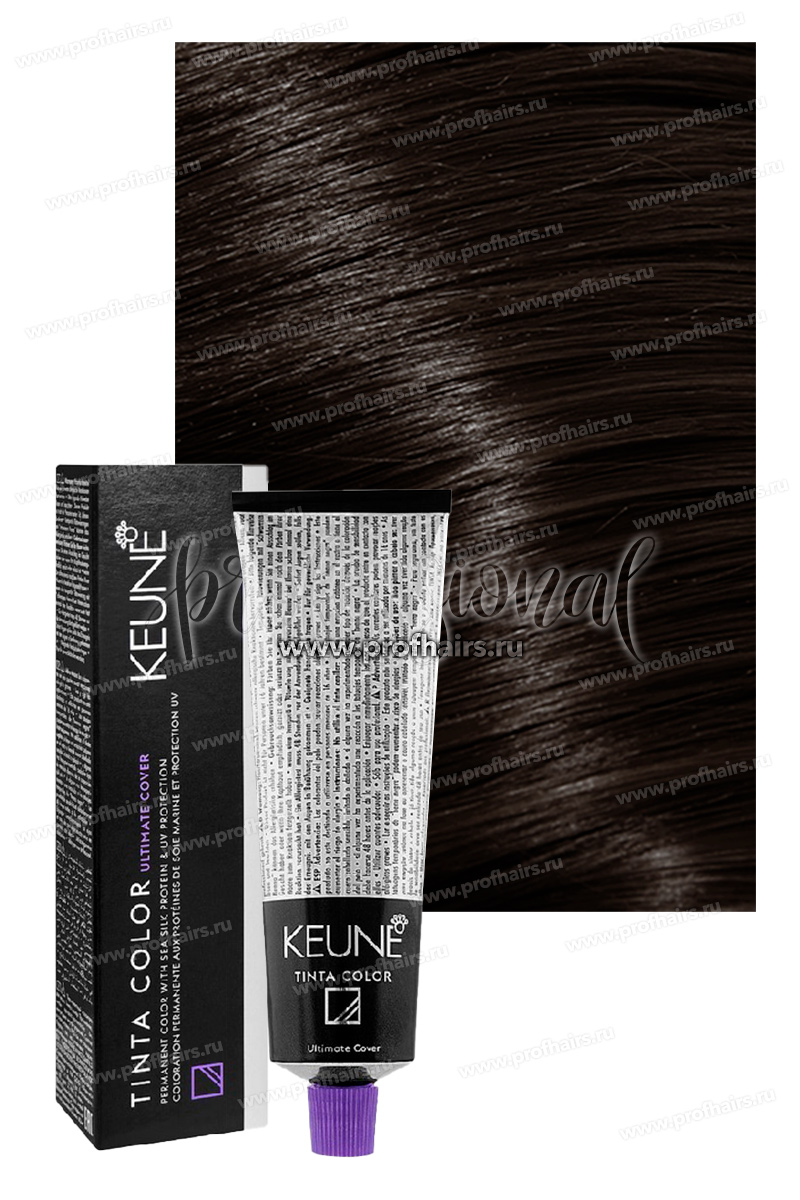 Keune Tinta color Ultimate Color Стойкая краска для волос 3.00 Темный шатен для седины 60 мл.