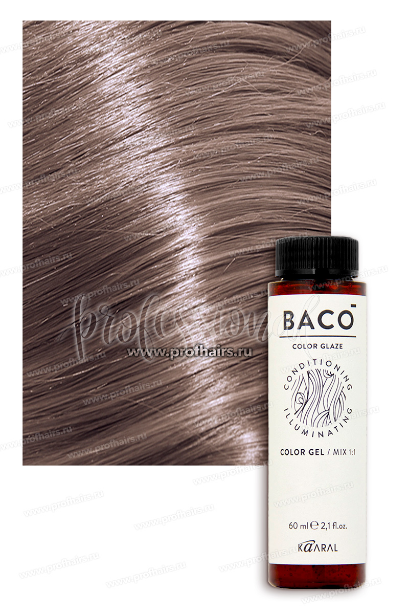 Kaaral Baco ColorGlaze Полуперманентный краситель с кислотным pH 8.12 Светлый блондин пепельно-фиолетовый 60 мл.