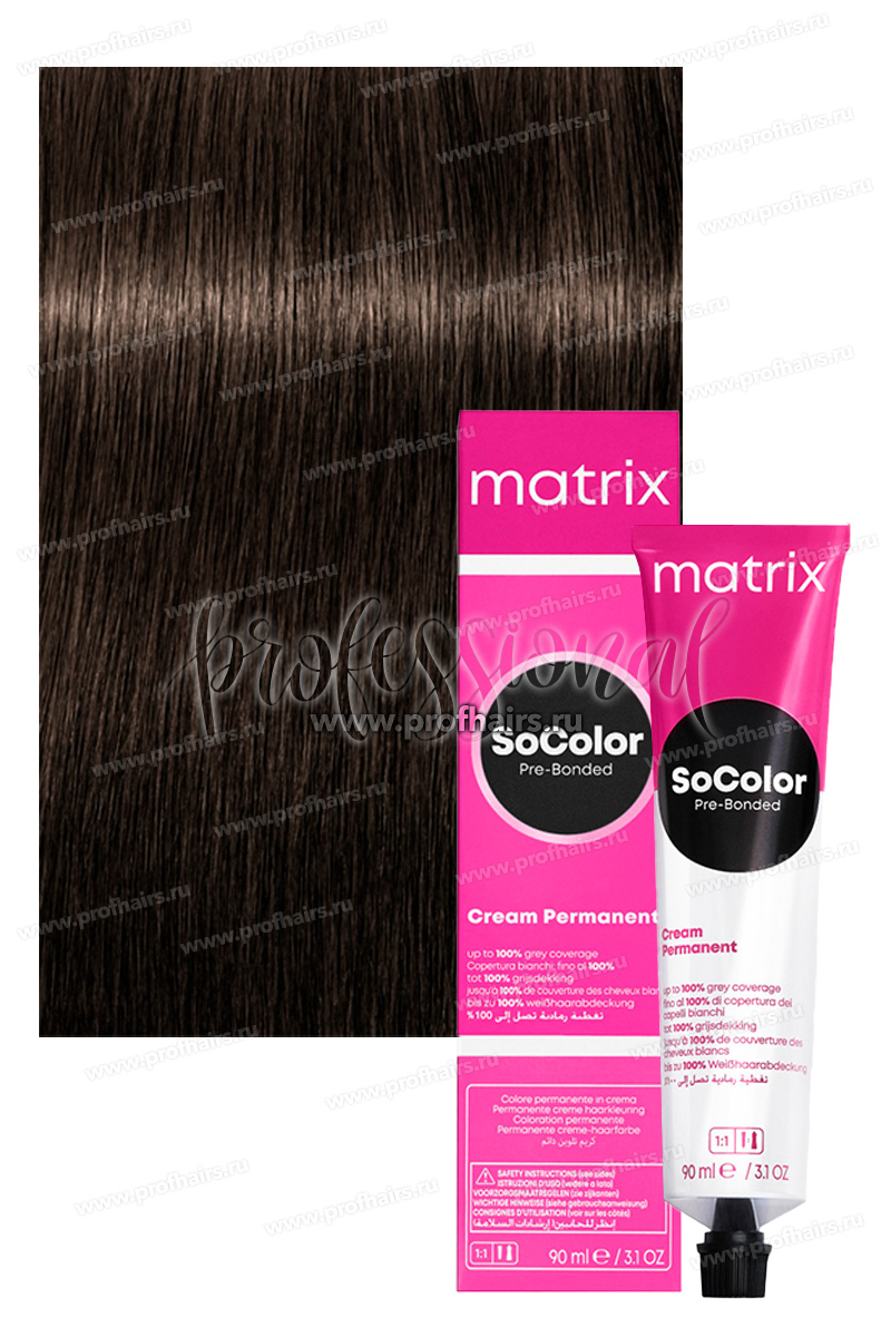 Matrix SoColor Pre-Bonded 5А/5.1 Светлый шатен пепельный 90 мл.
