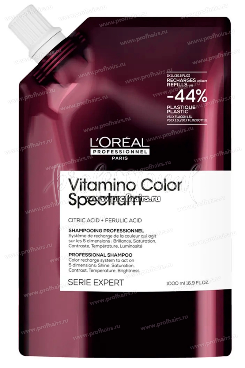 L'Oréal Vitamino Color Spectrum Бессульфатный шампунь для всех типов окрашенных волос Рефилл 1000 мл.