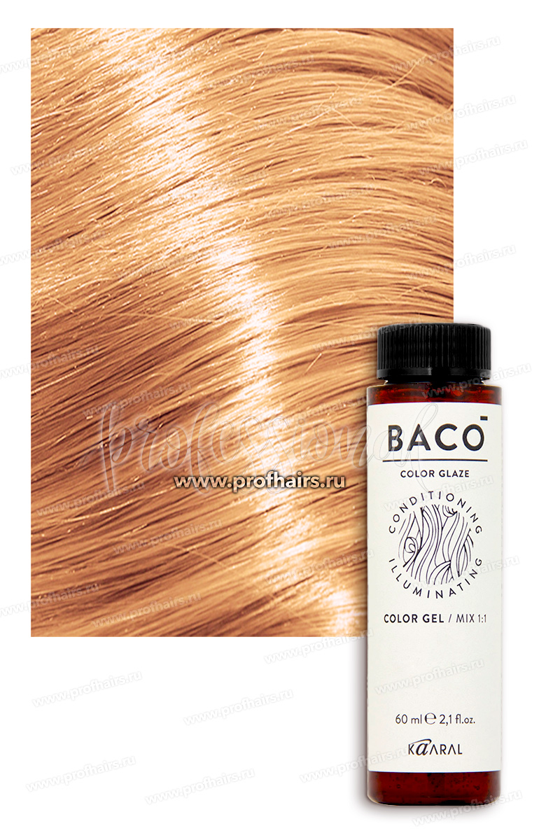 Kaaral Baco ColorGlaze Полуперманентный краситель с кислотным pH 10.34 Очень-очень светлый блондин золотисто-медный 60 мл.
