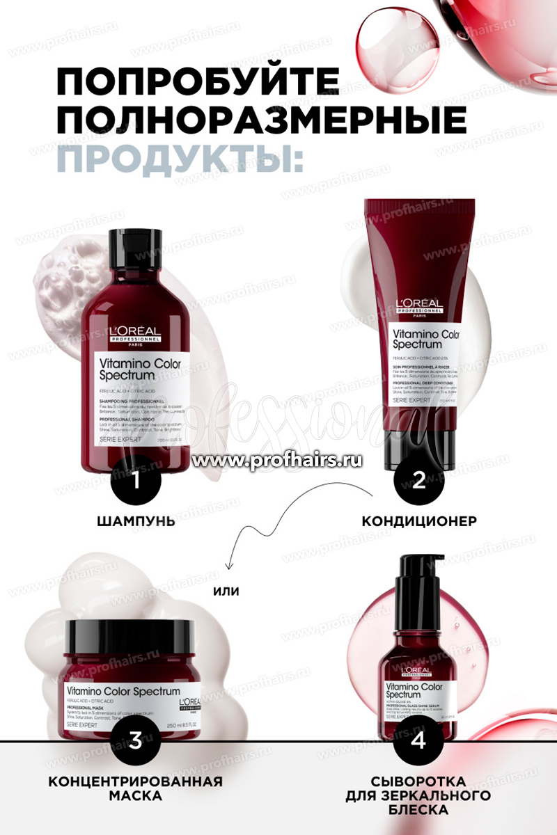 L'Oréal Vitamino Color Spectrum Бессульфатный шампунь для всех типов окрашенных волос 300 мл.